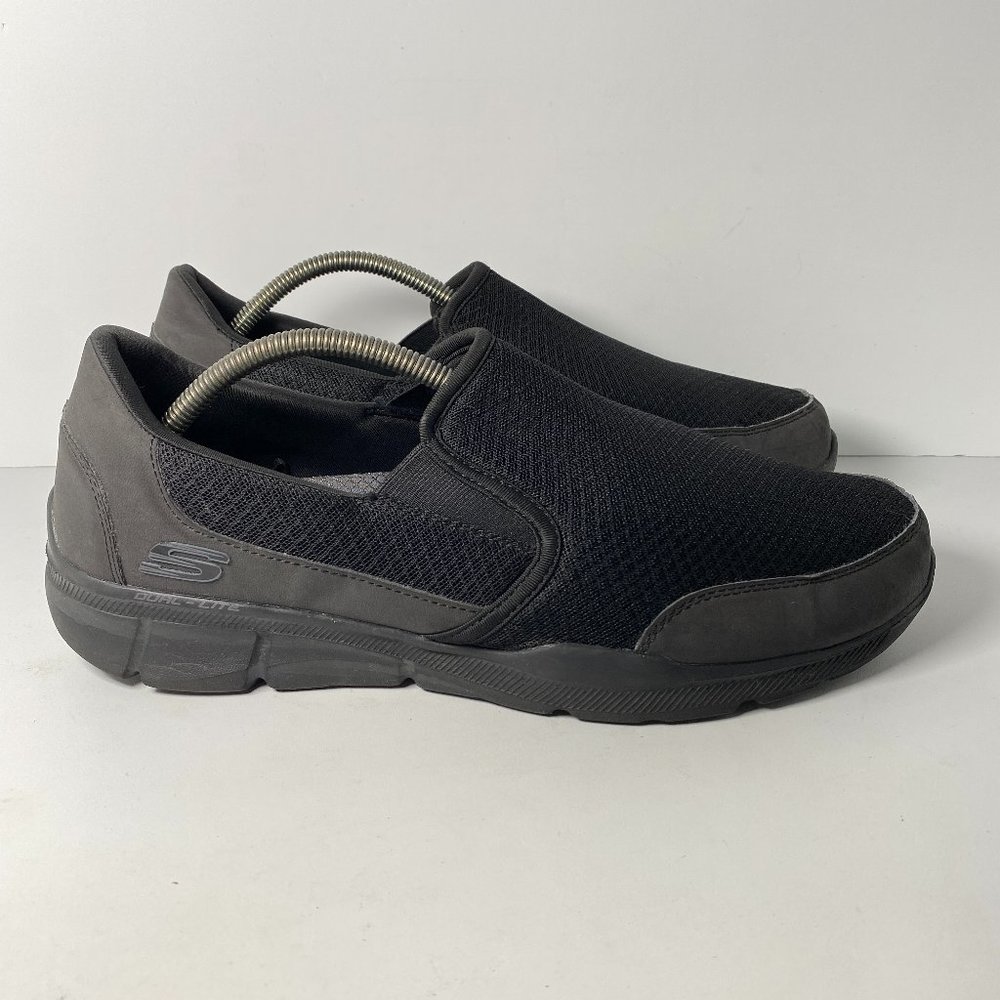 Skechers Equalizer 3.0 Loafer Slip On Shoes Men's 12 Black Mesh Relaxed Fit